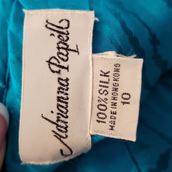 Vintage Adrianna Papell 100% Silk Animal Print Open Back Dress - Picture 12 of 12